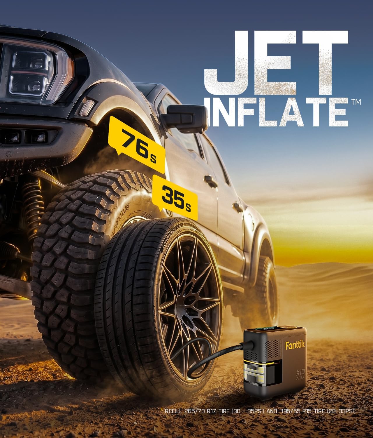 Detalle 2 de Fanttik X10 APEX Tire Inflator 150 PSI