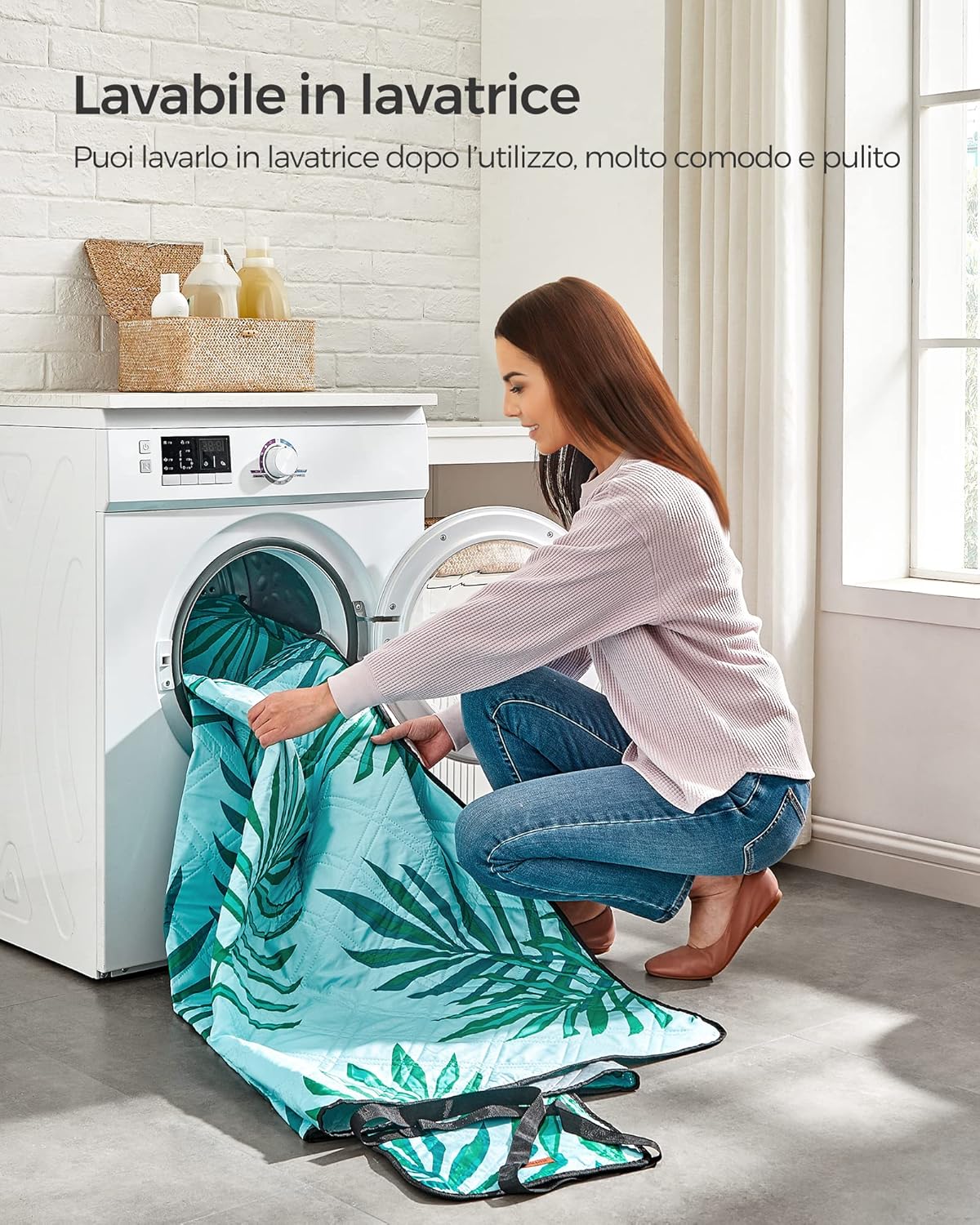 Detalle de SONGMICS Coperta Picnic 200x200 cm GCM087Q01: grande, impermeabile e leggera