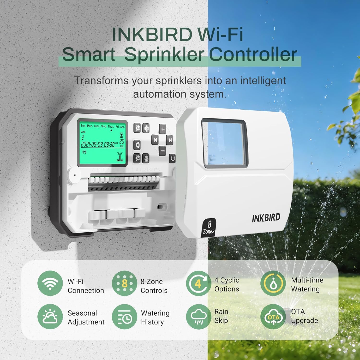 Thumbnail 1 de Inkbird programmateur d’arrosage WiFi connecté 8 voies avec contrôle via application