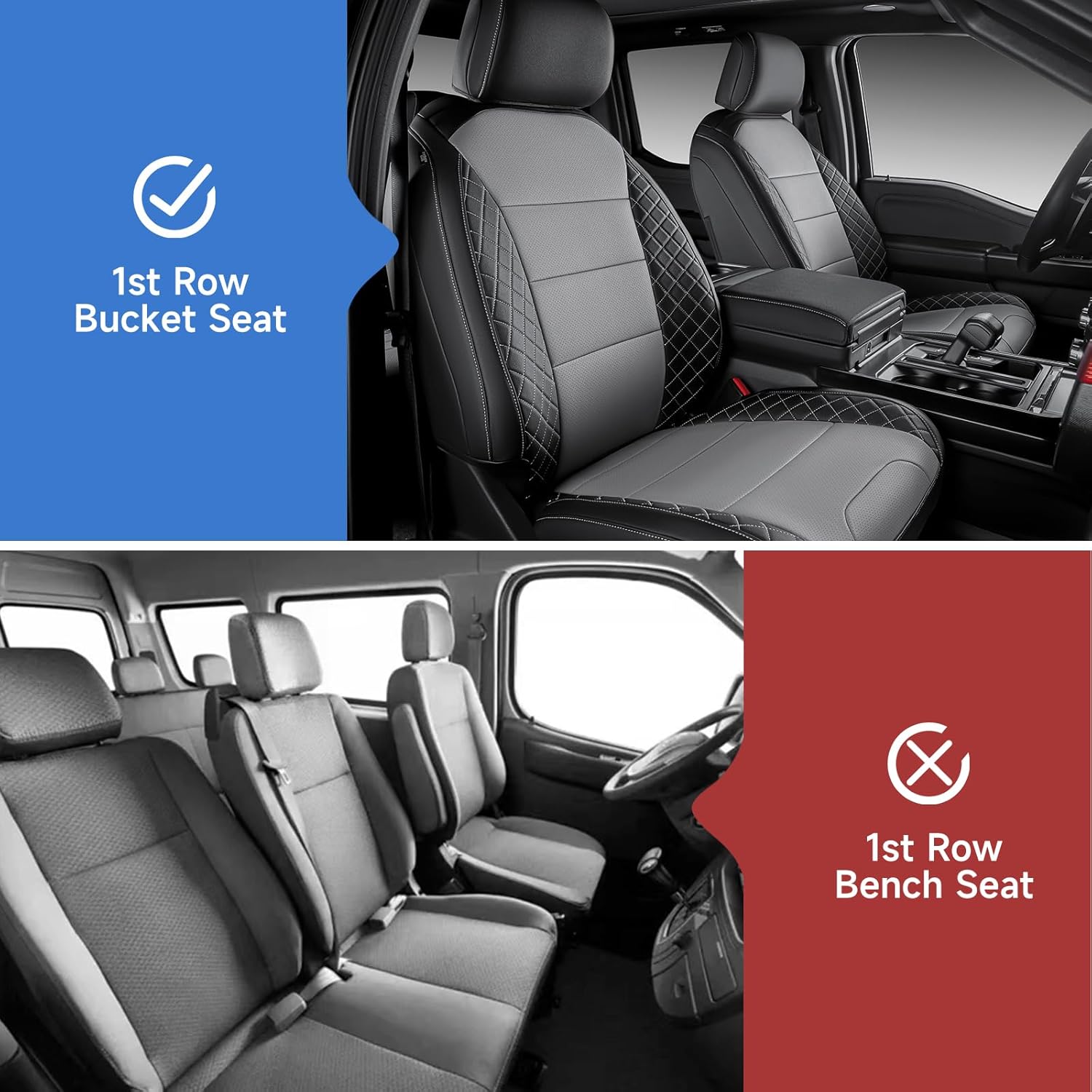 Thumbnail 2 de TGKUD F150 Seat Covers: Custom Leather Full Set for Ford F-Series (2021–2026 F150, 2023–2026 F250/F350/F450 Crew Cab)