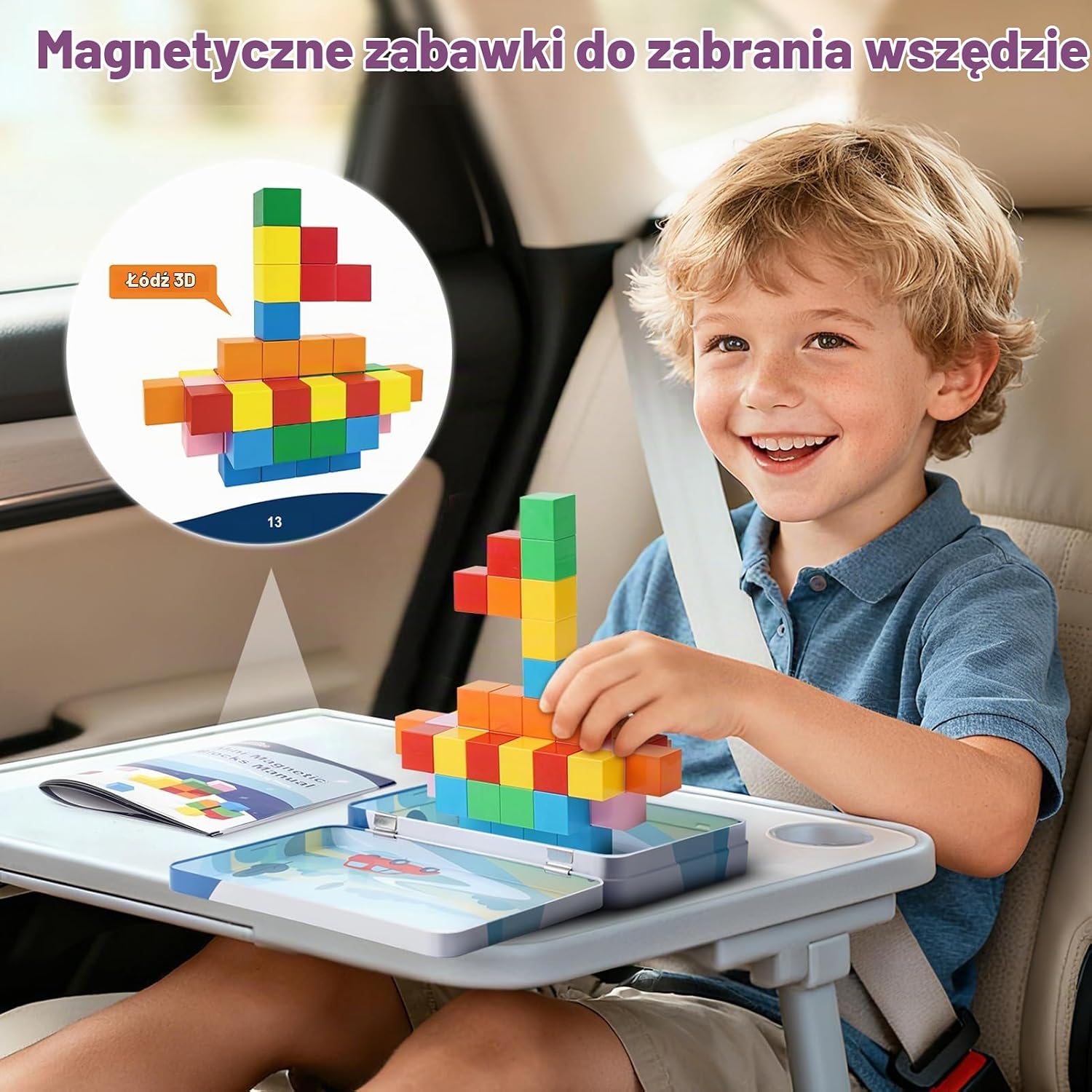 Detalle 2 de Dreamon MX159 – mini klocki magnetyczne, 52 elementy w metalowym pudełku