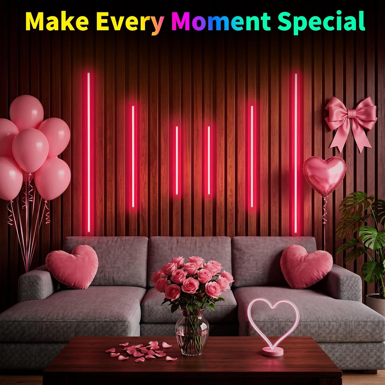 Detalle 2 de INCARLED INCAR-Wall-6pcs-RGB LED Wall Lights, 6-Piece Dimmable RGB Set