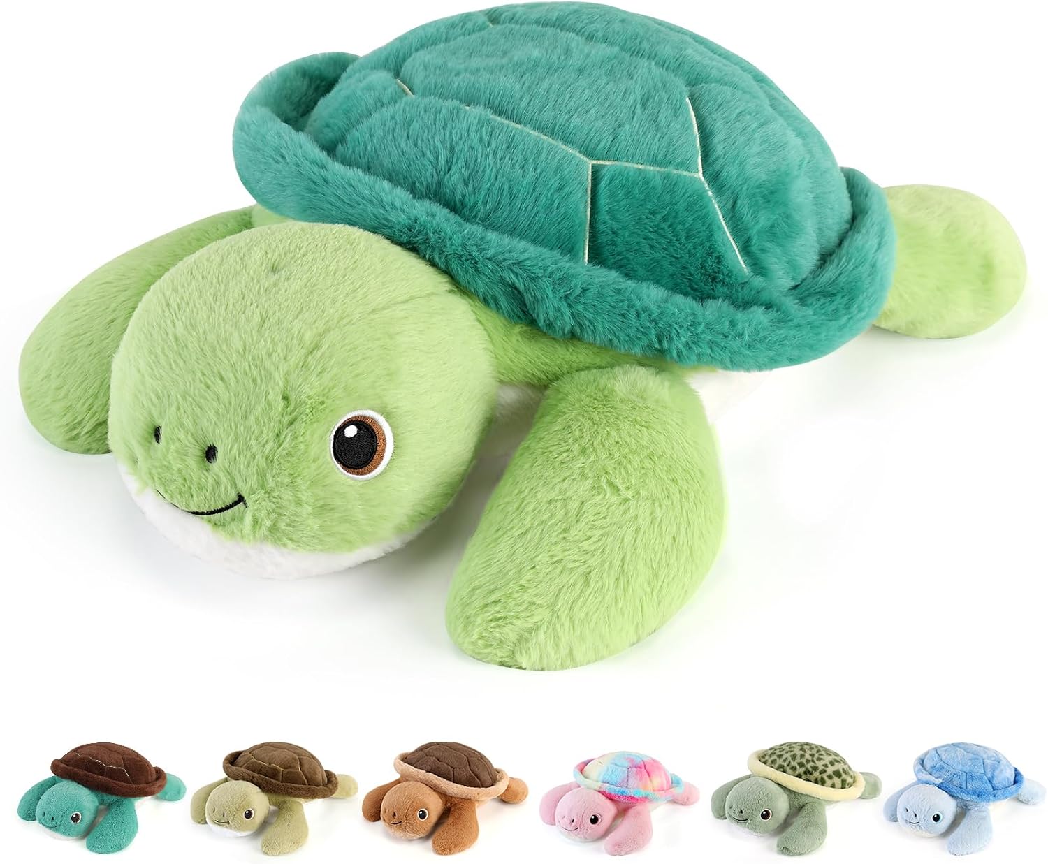 Detalle de Gnomantic Turtle Weighted Stuffed Animal: 22-Inch Plush Pillow for Kids