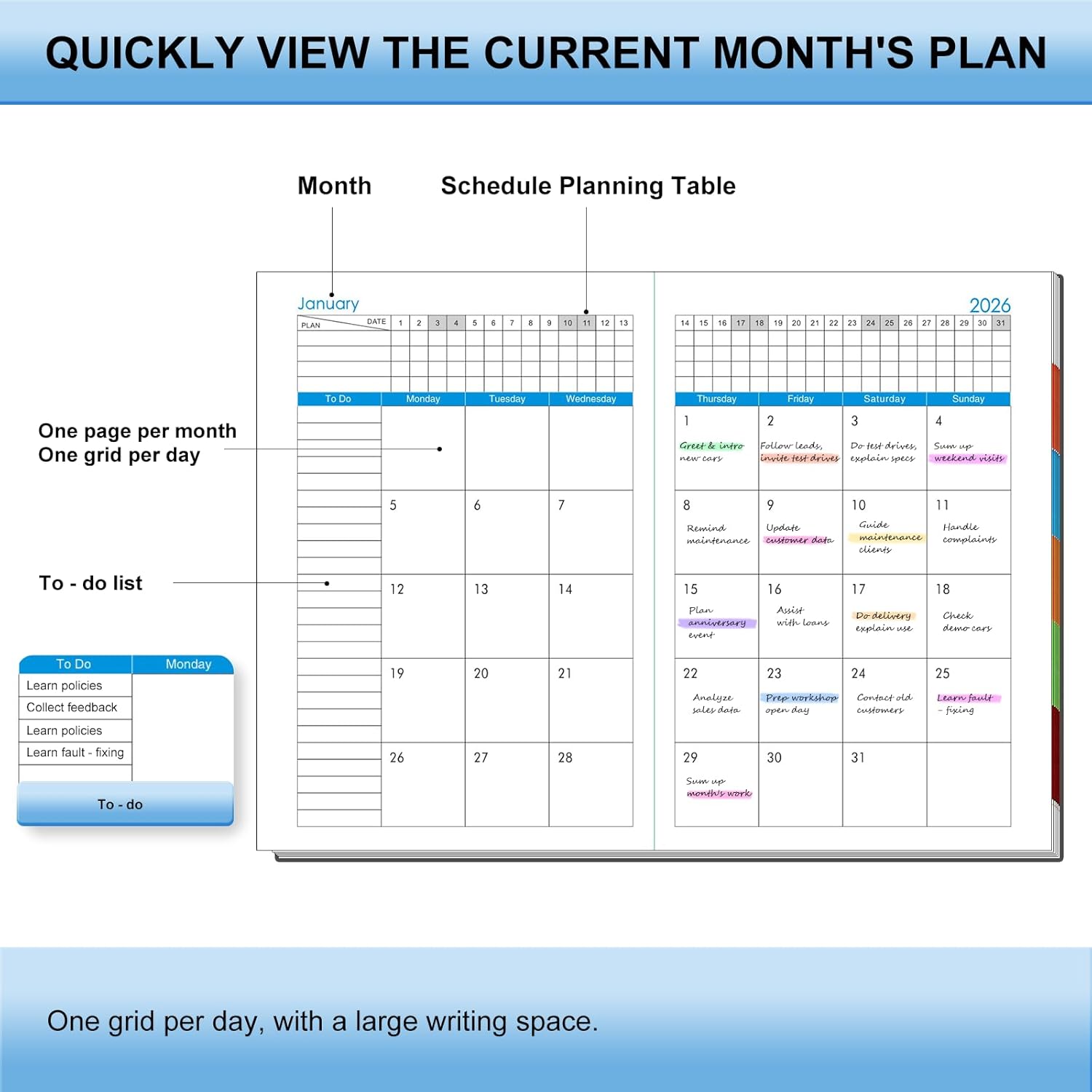 Thumbnail 5 de 2026 Diary A5 Page a Day Daily Planner 📓