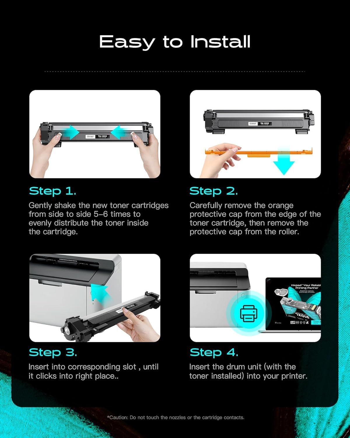 Thumbnail 4 de iNKPAD TN1050 TN-1050 Cartucce Toner Nero Compatibili per Brother (4 pezzi)