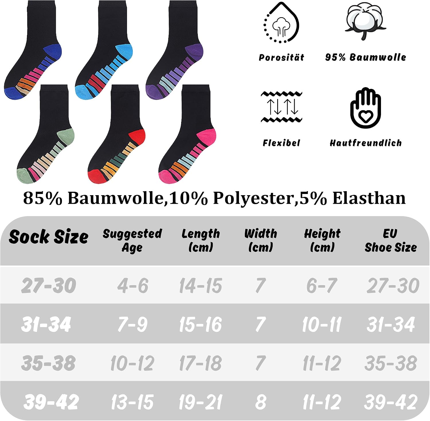 Thumbnail 6 de L&K-II Lot de 6 ou 12 paires de chaussettes mi-mollet coton femme (sport & loisir) 2237
