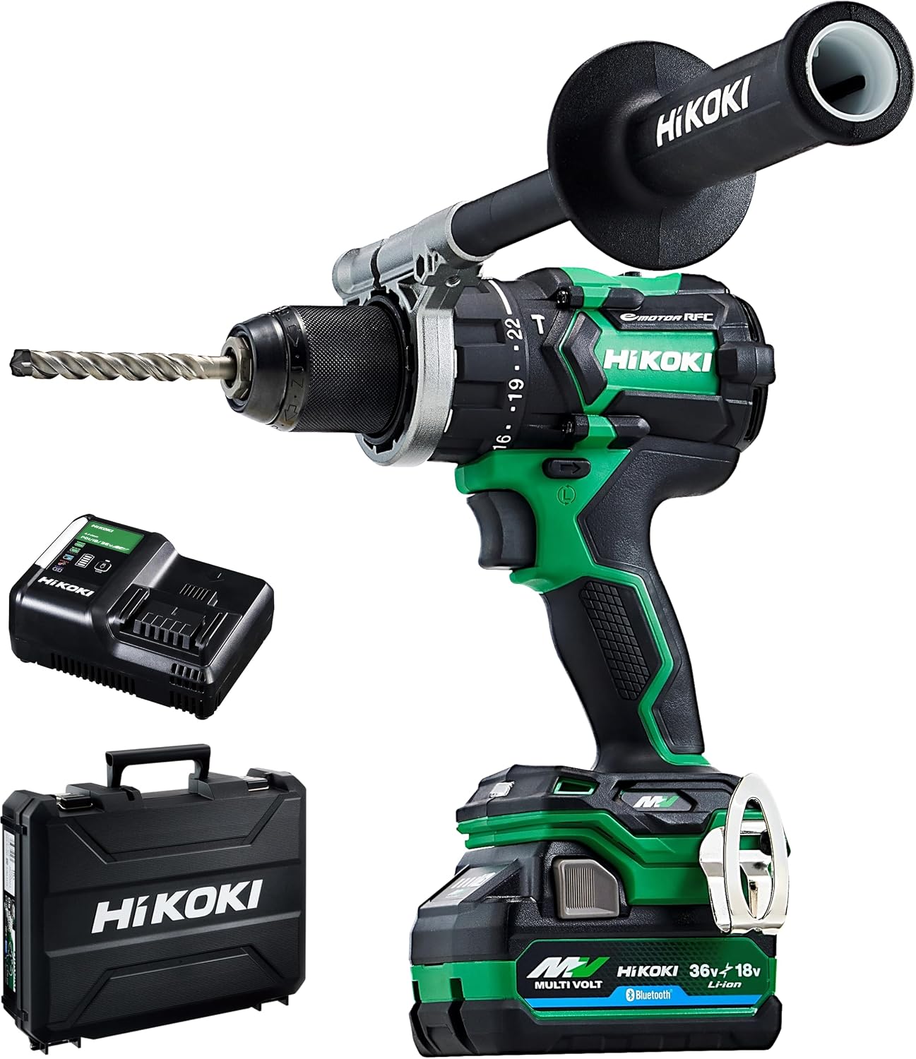 Detalle de HiKOKI DV36DC 36V充電式振動ドライバードリル 最大トルク155N・m、蓄電池・充電器・ケース付