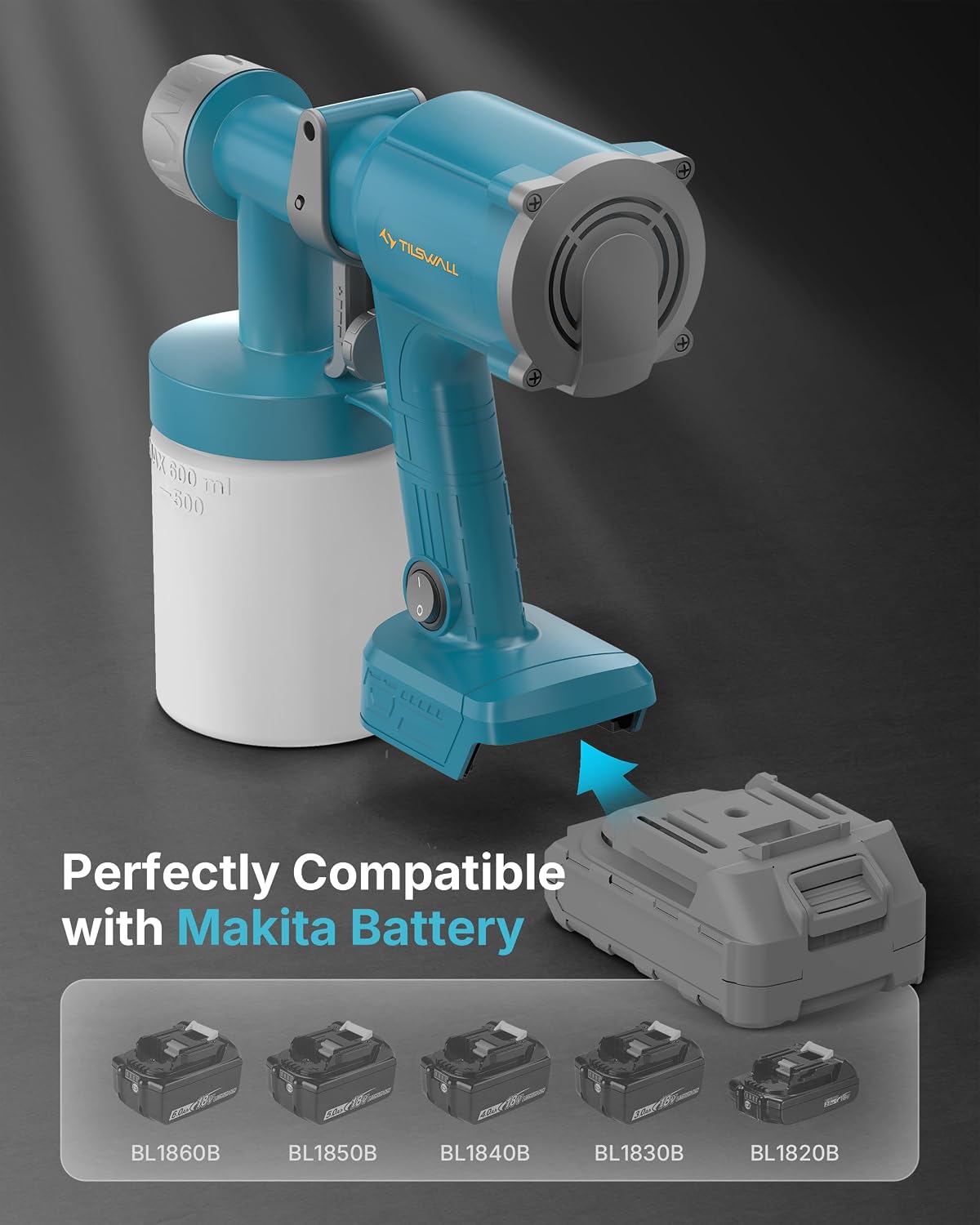 Thumbnail 1 de Tilswall Blue Cordless Paint Sprayer: A Practical Choice for Fences, Walls and Decks