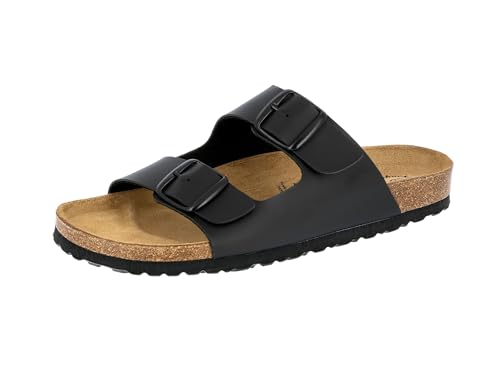 Detalle de Lico Herren Bioline Man Pantoletten Schwarz 45 EU – zuverlässige Sommerschuh-Option mit dämpfender EVA-Laufsohle
