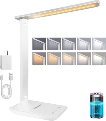 Detalle de karidi Lampada da Scrivania Senza Fili Ricaricabile, Lampada da Tavolo con Batteria 4000mAh – LED Piègevole per Studio, Ufficio e Camera da Letto