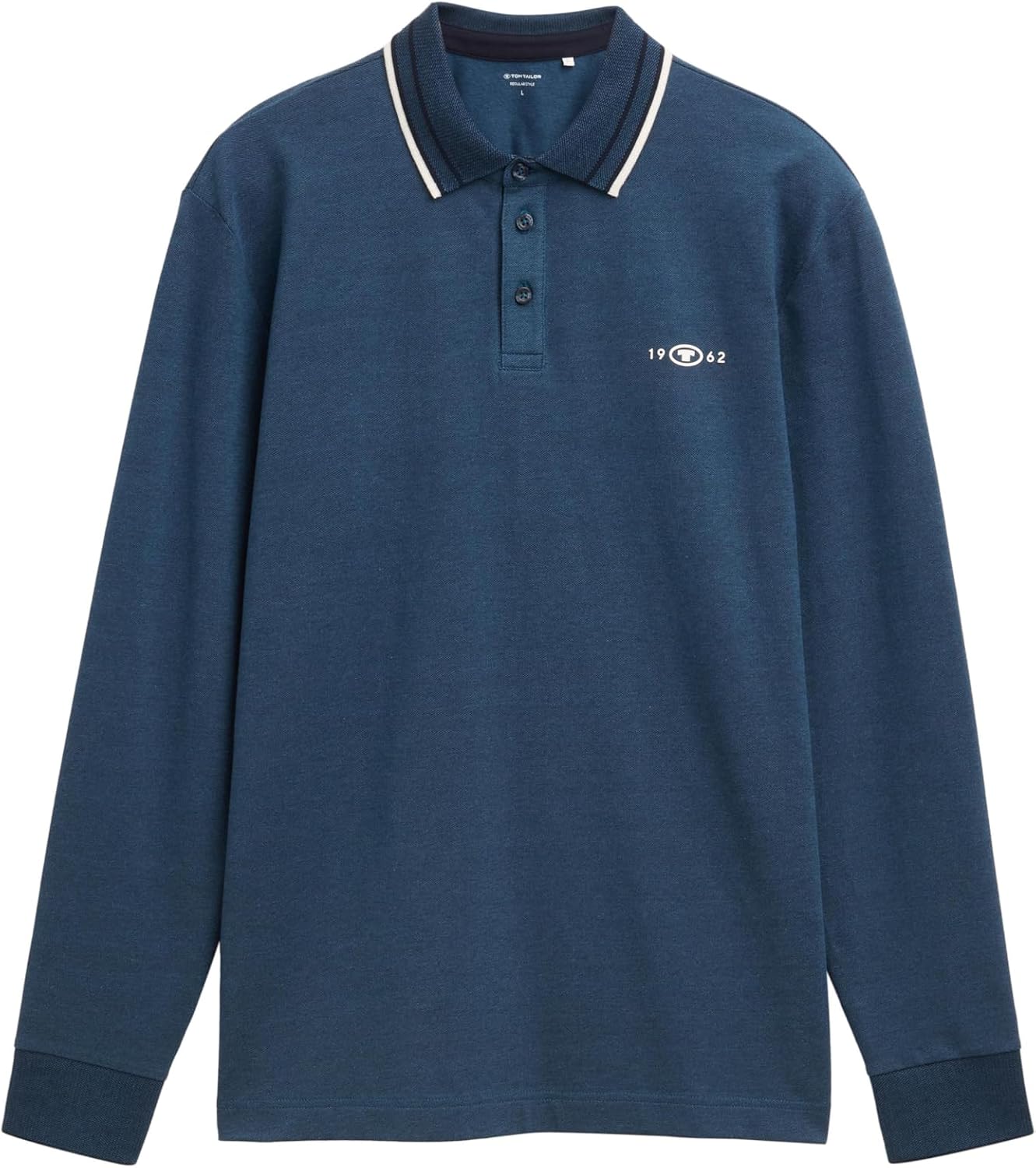 Detalle de TOM TAILOR Polo Homme à manches longues — coupe et confort optimaux