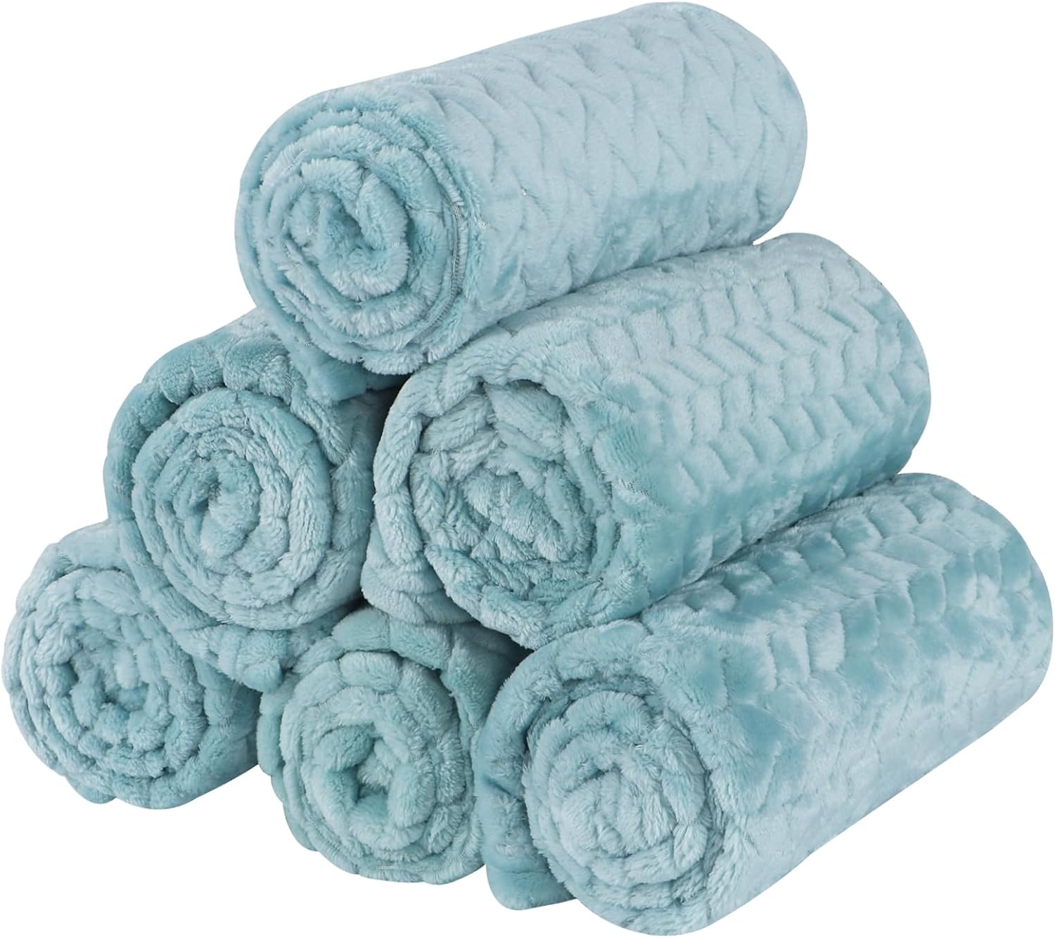 BVAGSS 6 Stück Kleine Flauschige Hundedecke – Weich mit Fleece Flanell, 76 x 52 cm, Grün Weizenohren