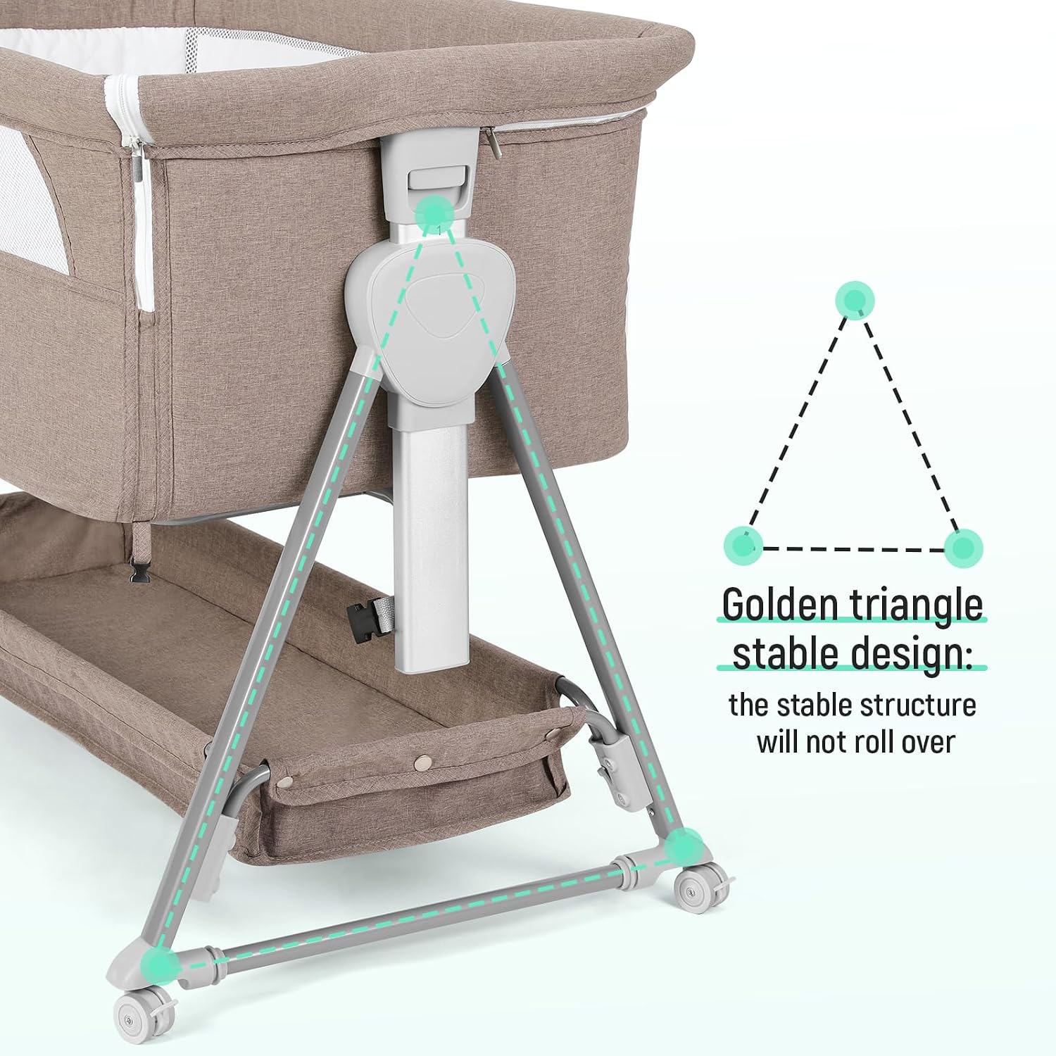 Thumbnail 4 de Cowiewie P-800L 3-in-1 Bedside Bassinet with 7 Height Settings