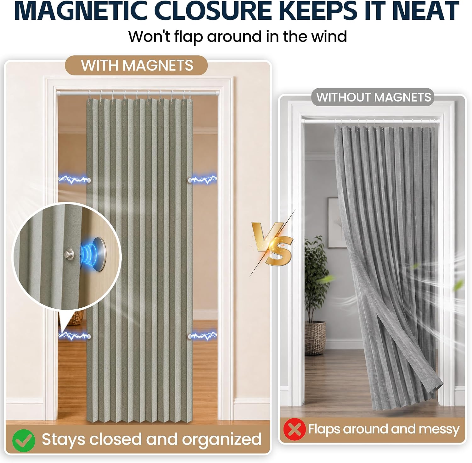 Thumbnail 2 de AJAZZ 1 Blackout Accordion Door Curtain, Grey, 42" W x 78" L