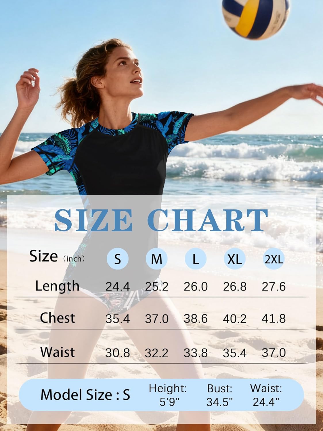 Detalle de ANGEL CITIZ Rash Vest Women Short Sleeve UPF 50+ Rash Guard