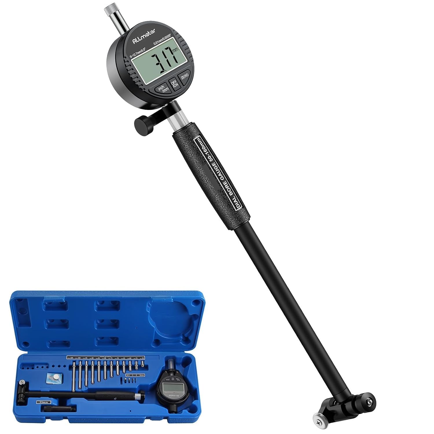 Detalle de ALLmeter digital hålmätare 50–160 mm, 0,01 mm och 12 mätsonder