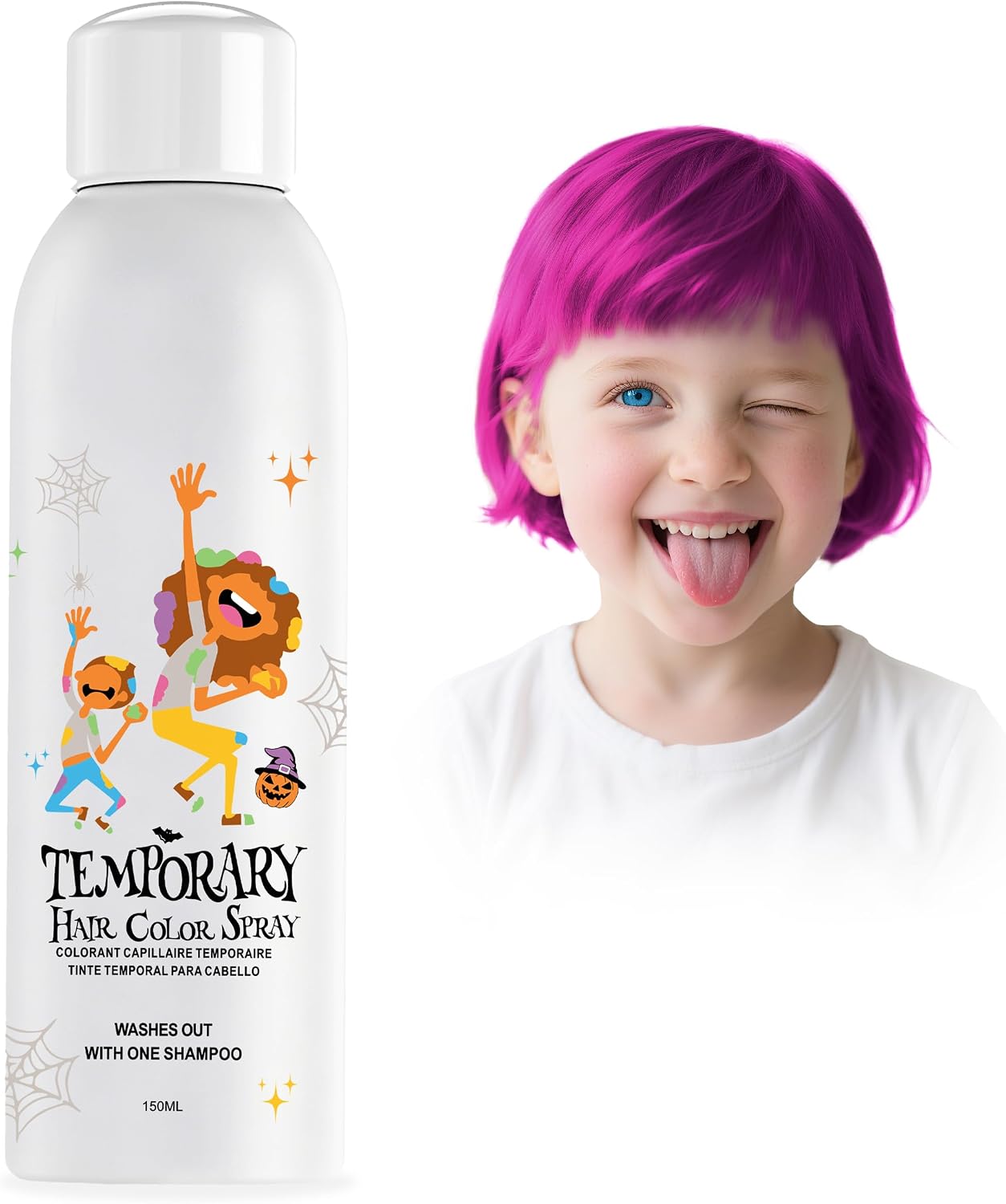 Detalle de Pink Temporary Hair Colour Spray – 150ml, 10 Shades, Water-Based Dye for Teens & Adults