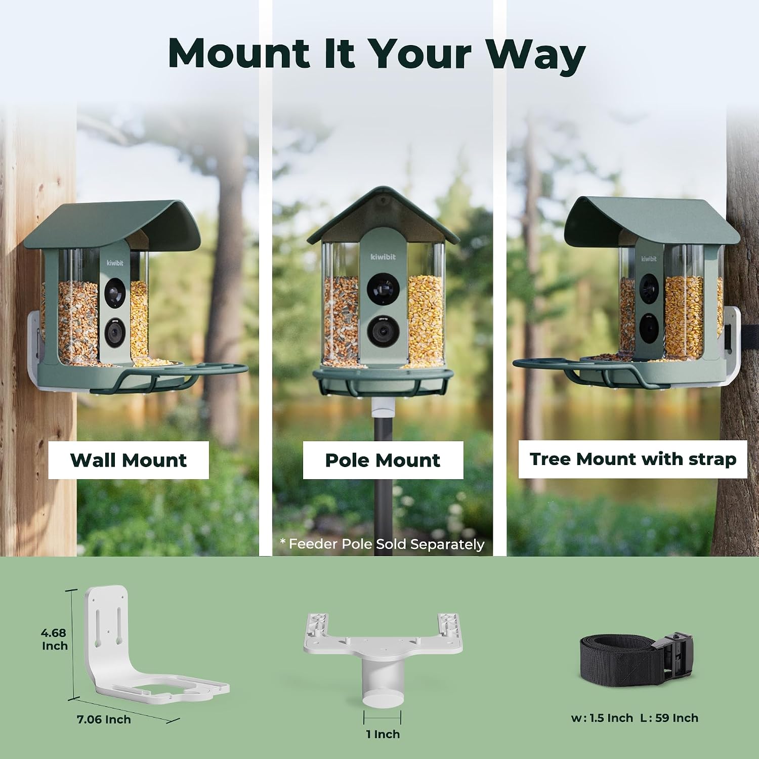 Thumbnail 6 de Kiwibit BW511 Smart Bird Feeder with 4K Camera, Solar Panel and 1.5 L Capacity