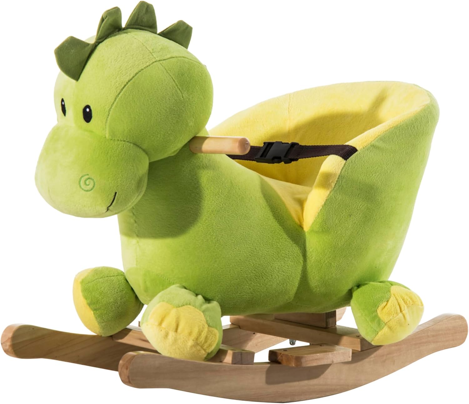 Detalle de HOMCOM 330-013 dinosaurus-hobbelpaard met veiligheidsgordel en 32 liedjes