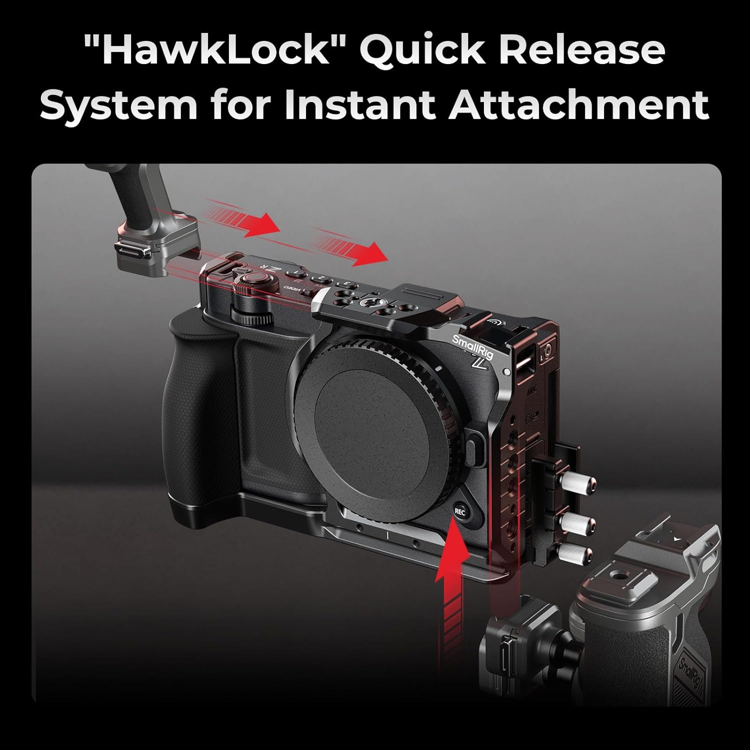 Thumbnail 1 de SMALLRIG HawkLock 5904 : cage d’extension à dégagement rapide pour Nikon ZR, compatible DJI RS 2/RSC 2/RS 3 Pro/RS 4