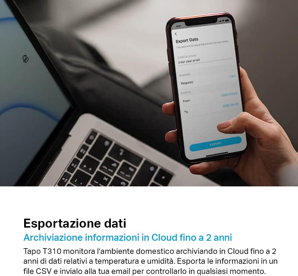 Detalle de Tapo T310: Monitoraggio di temperatura e umidità con sensore svizzero ad alta precisione