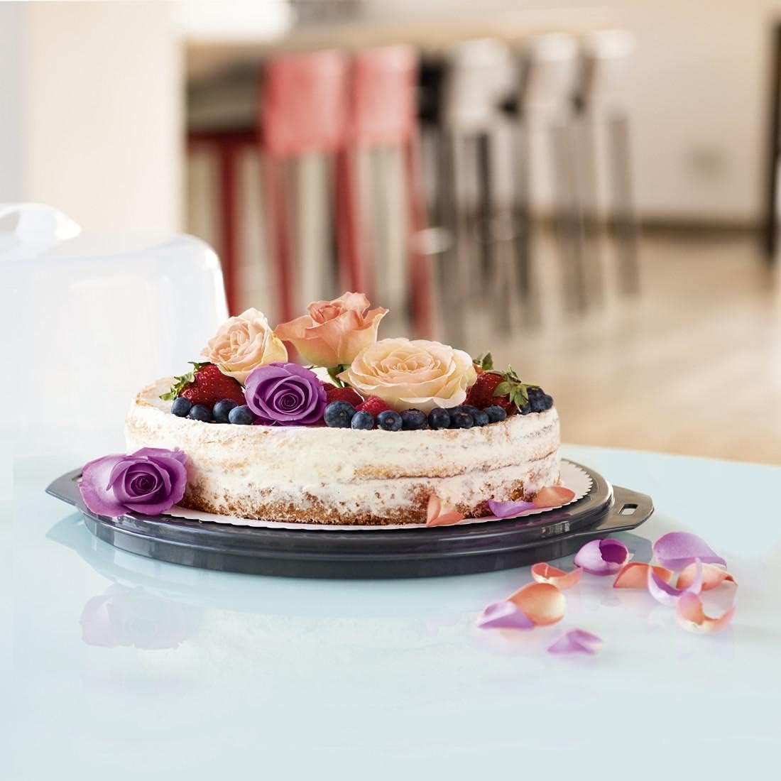 Thumbnail 6 de Xavax runde Kuchen-Transportbox mit Deckel – Kuchenbehälter mit 31,5 cm Durchmesser und Portionseinteilung