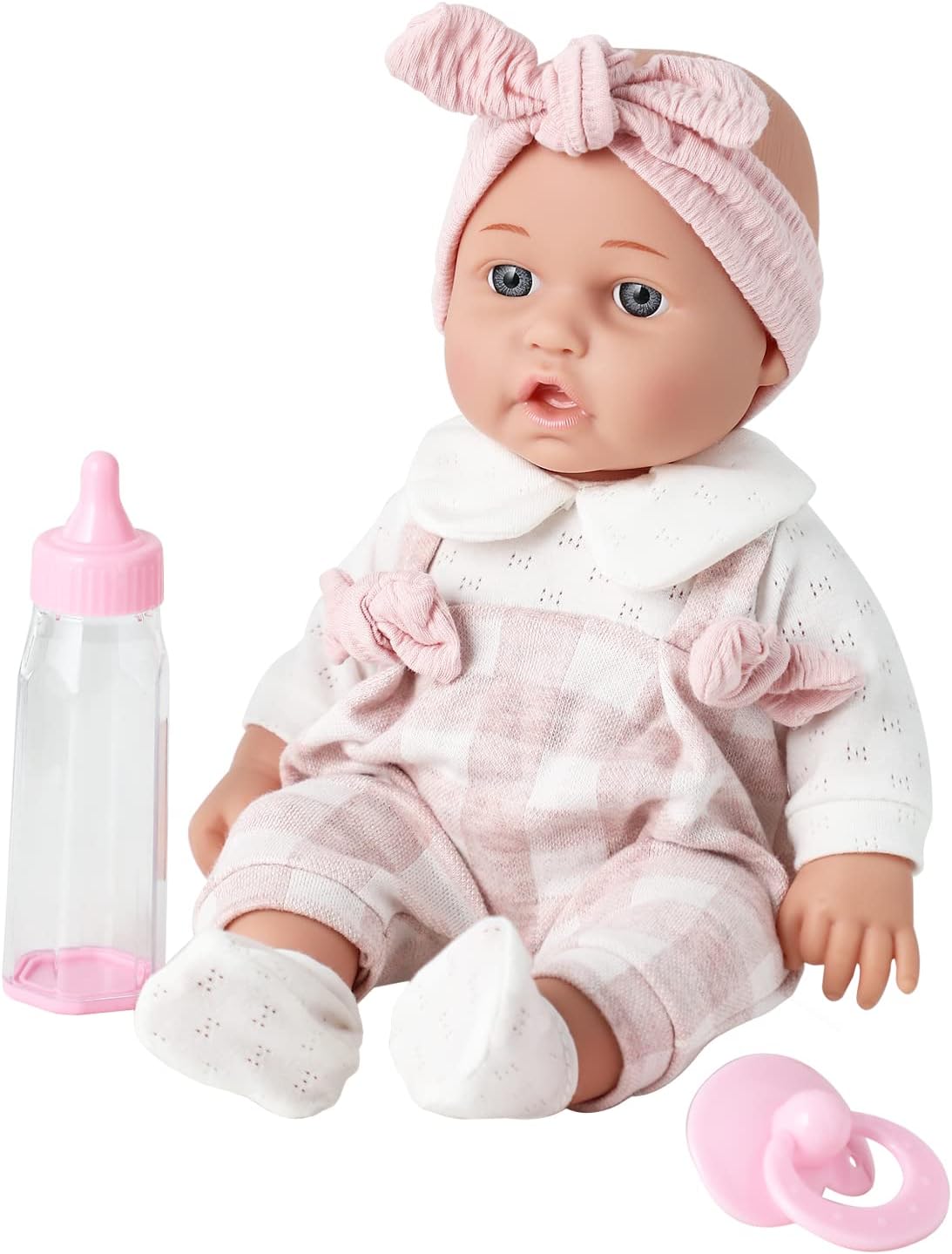 Thumbnail 6 de Enjoyin 12'' Baby Doll Gift Set (Doll, Pink Clothes, Pacifier, Microfabric Blanket & Feeding Bottle) for Ages 3+