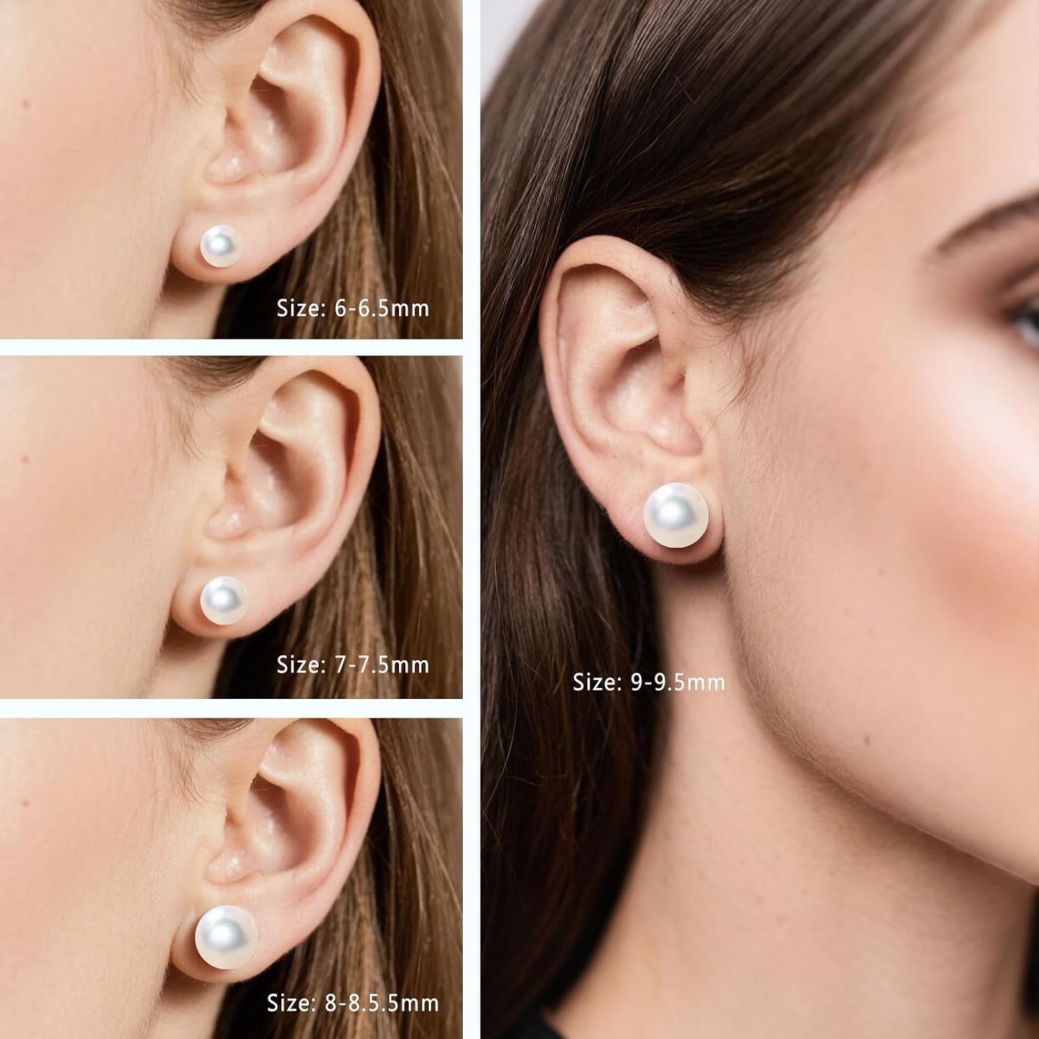 Thumbnail 5 de Pearl Stud Earrings, 925 Sterling Silver