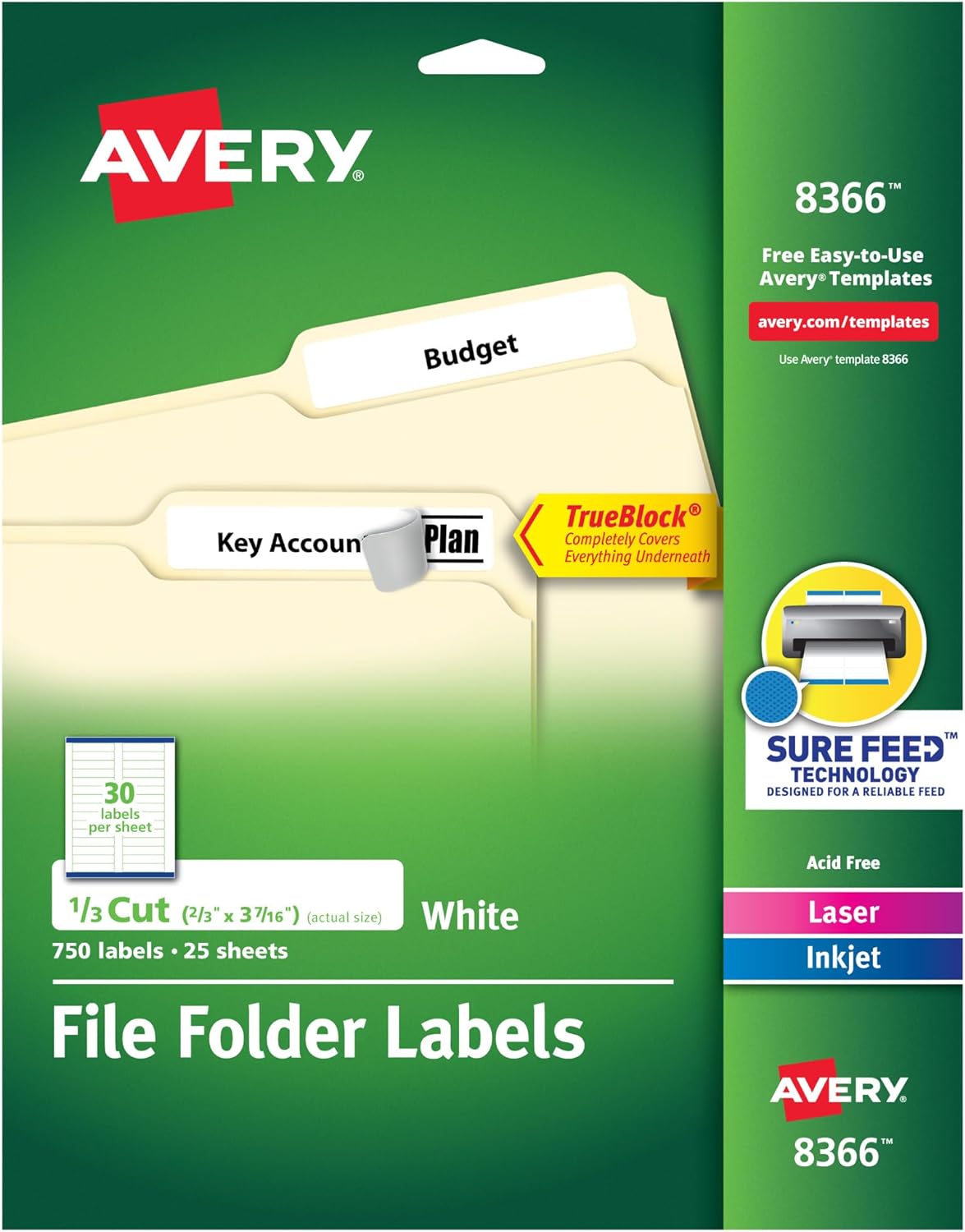 Avery 08366 File Folder Labels 750 📎