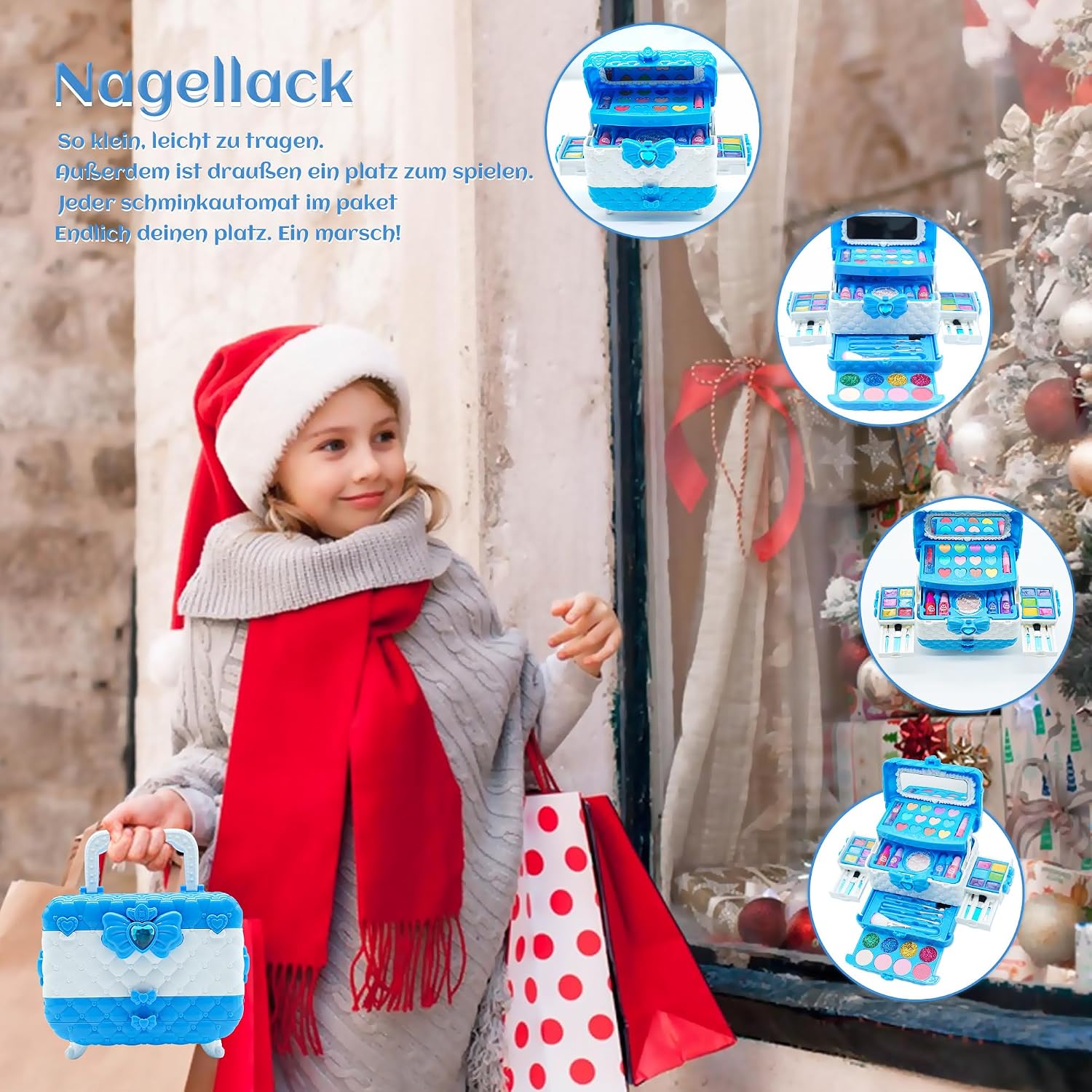 Detalle de Frozen Kinderschminke Set Mädchen – Waschbarer Schminkkoffer mit 57 Teilen