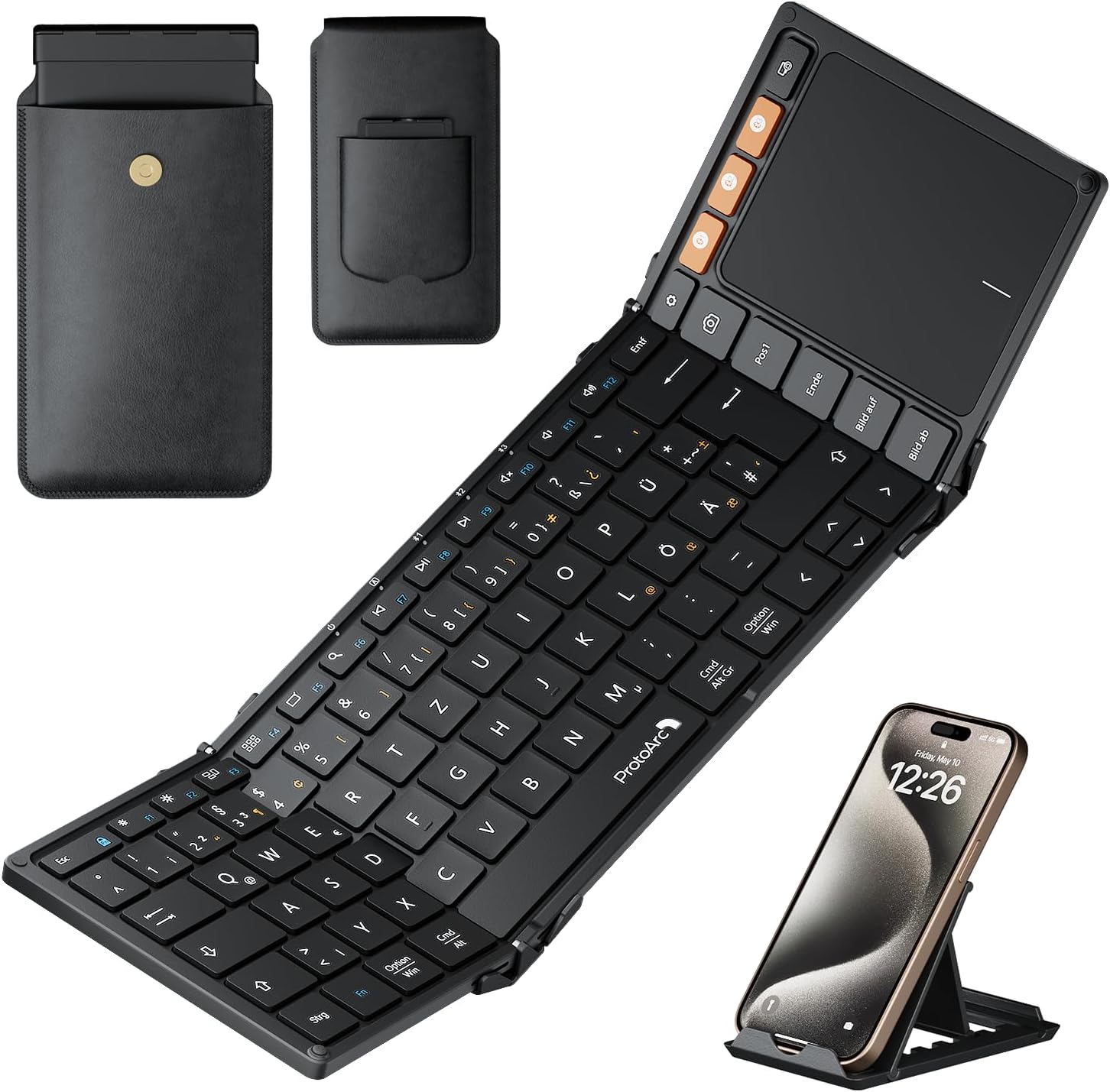 Detalle de ProtoArc XK01 TP Bluetooth Tastatur mit Trackpad