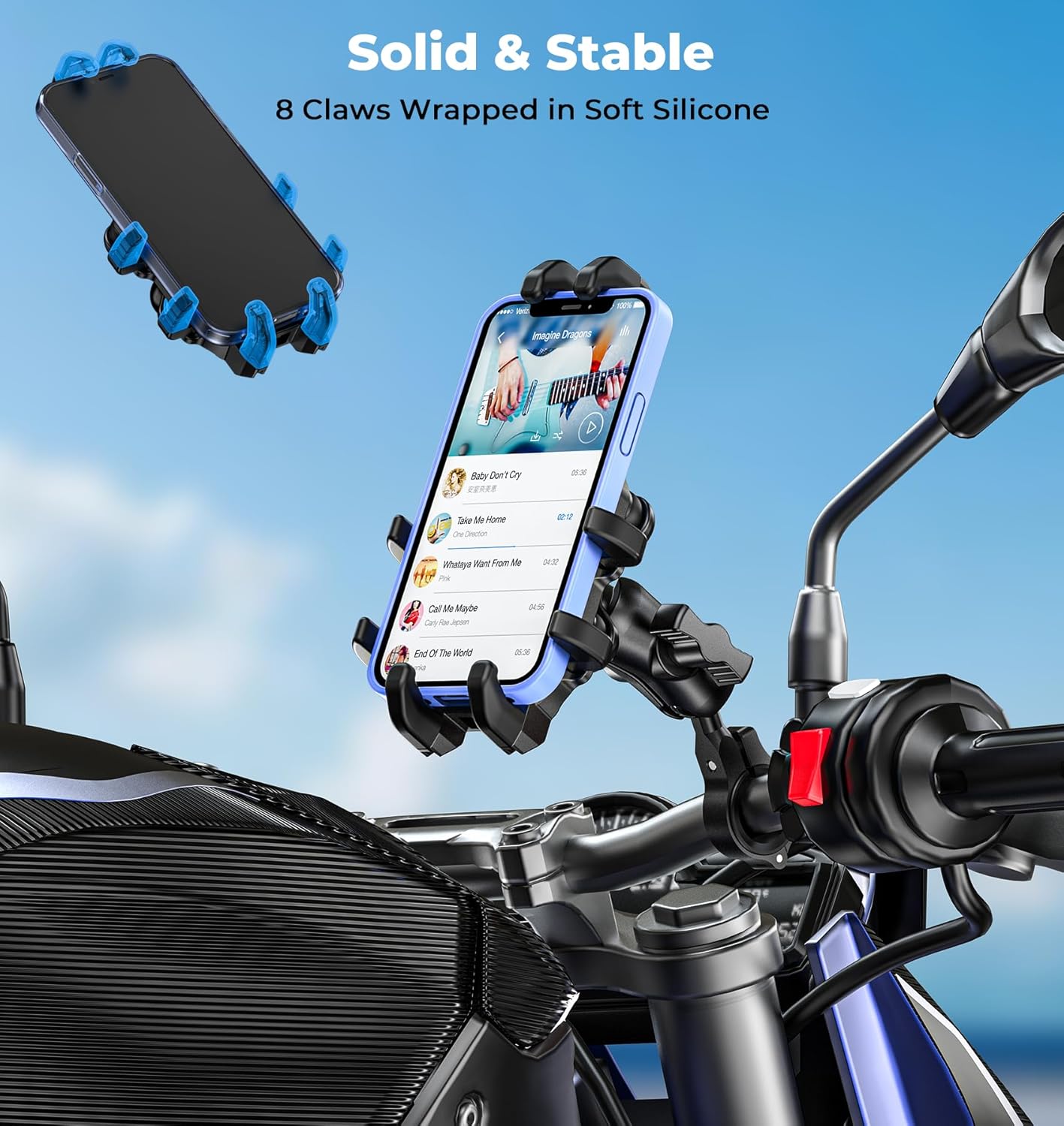 Detalle 1 de VAZESWIN Motorcycle Phone Mount 5.4-7.2"
