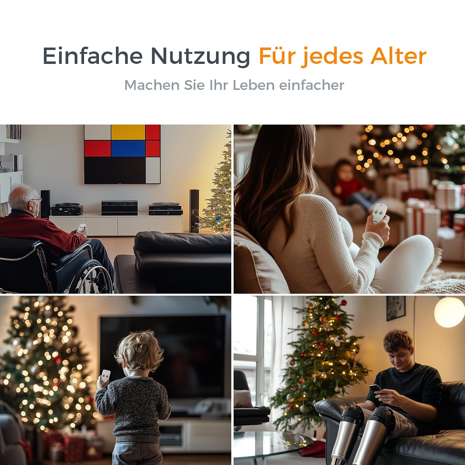 Thumbnail 5 de TESSAN Funksteckdosen-Set: 3 Stecker mit Handsender, Reichweite 30,5 m, 2300 W, Weiß