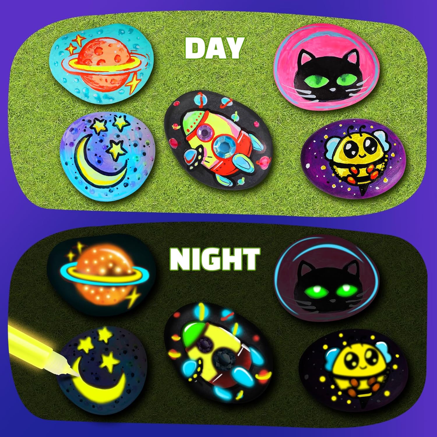 Thumbnail 2 de EPUMP Rock Painting Kit glow-in-the-dark stones 🎨