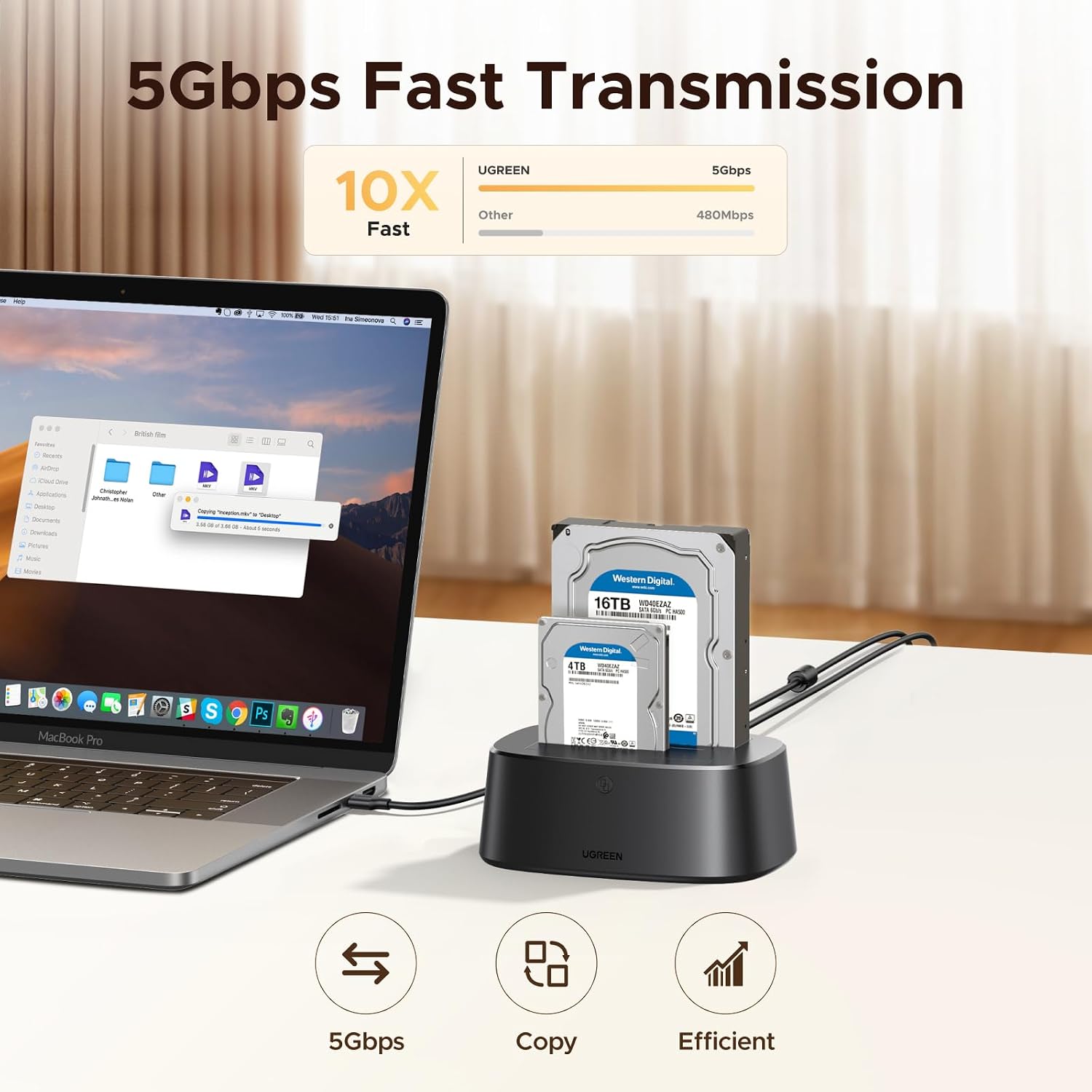 Thumbnail 1 de UGREEN Hard Drive Docking Station 2 Bay