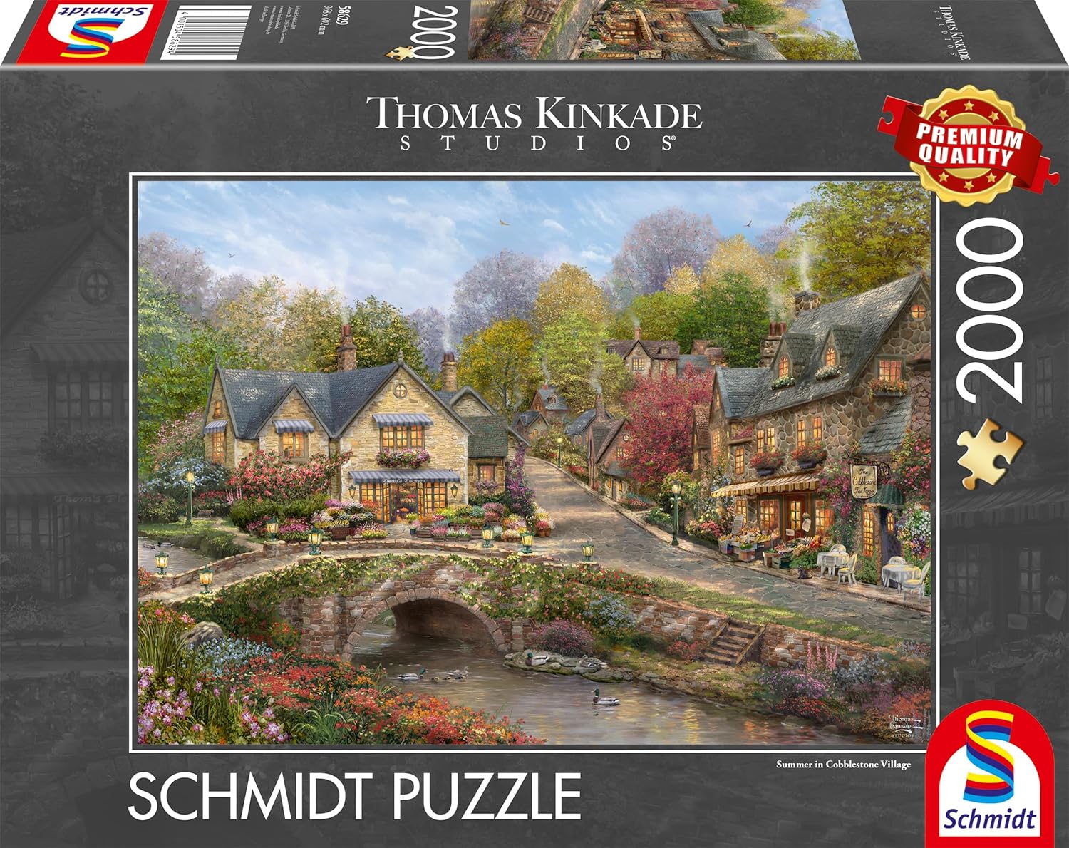 Thumbnail 3 de Schmidt Spiele 58629 Sommer in Cobblestone Village, Thomas Kinkade — puzzle 2000 pezzi