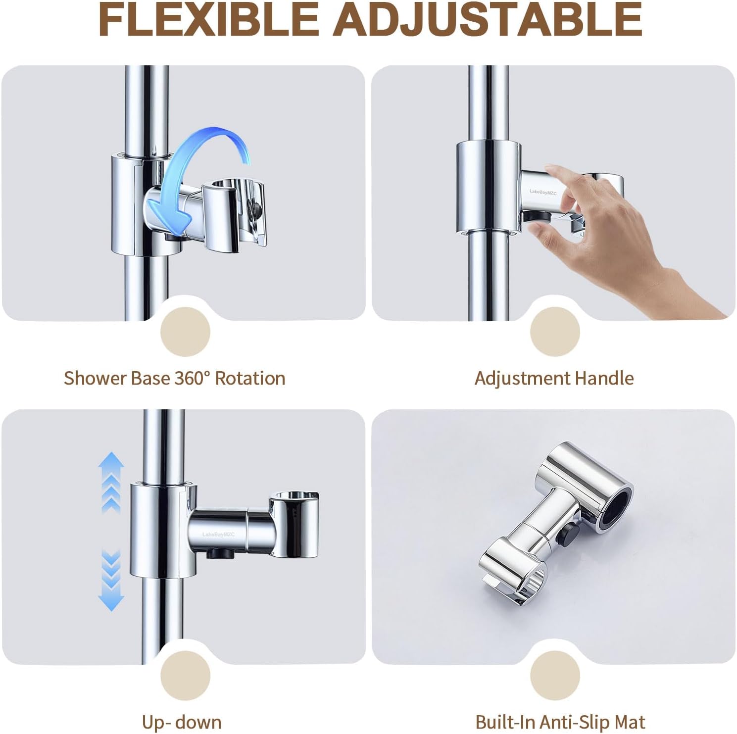 Detalle 2 de LakeBayMZC Asta Doccia Acciaio inox 70 cm