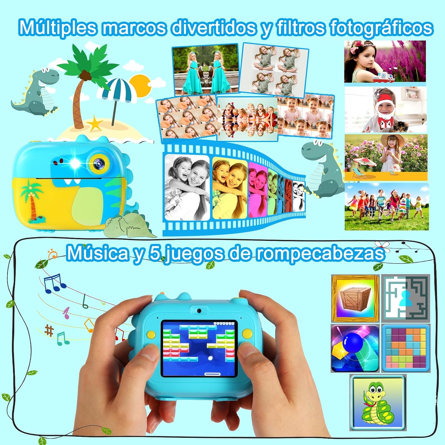 Thumbnail 4 de ARNSSIEN M3 cámara instantánea infantil 32 GB