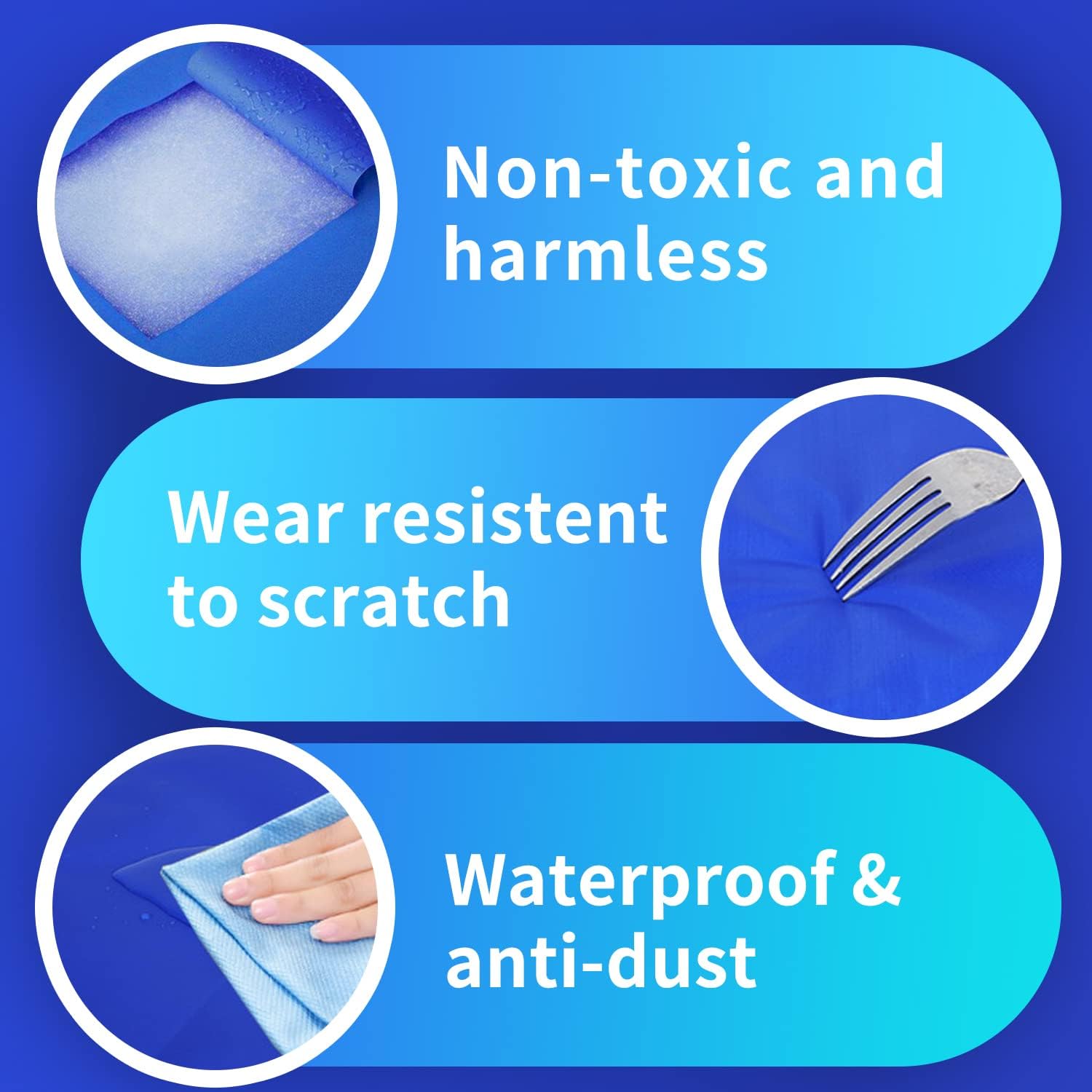 Thumbnail 5 de Nobleza Tapis de refroidissement auto-rafraîchissant en gel non toxique 65 x 50 cm, bleu (taille M)