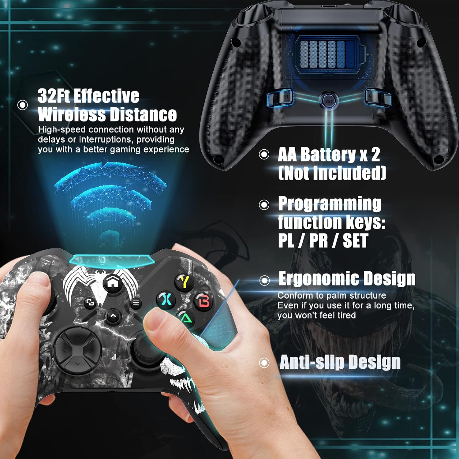 Thumbnail 3 de Gamrombo Wireless Controller for Xbox: Multi-Platform, Turbo Macro, and 3.5mm Jack