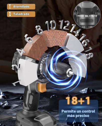 Detalle de AKZWOXRO taladro atornillador sin escobillas 42 Nm