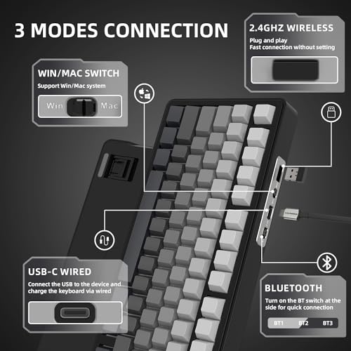 Detalle 2 de AJAZZ x Attack Shark X85: teclado mecánico 75% con perilla, conexión triple y hot-swap