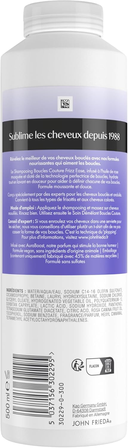 Detalle 2 de Frizz Ease Shampooing Boucles Couture 500ml — John Frieda, soin pour boucles définies