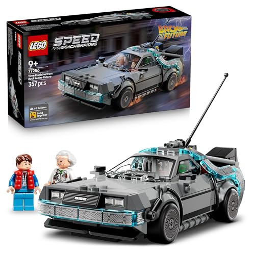 Detalle de LEGO Speed Champions Máquina del Tiempo de Regreso al Futuro (77256) – Maqueta de Coche con Doc Brown y Marty McFly