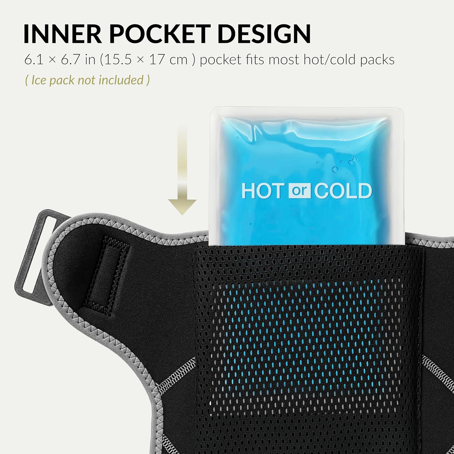 Detalle de BraceUP Shoulder Support adjustable brace with ice pocket