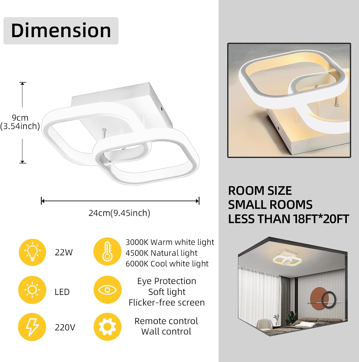 Thumbnail 5 de EIDISUNY LED Ceiling Light 22W