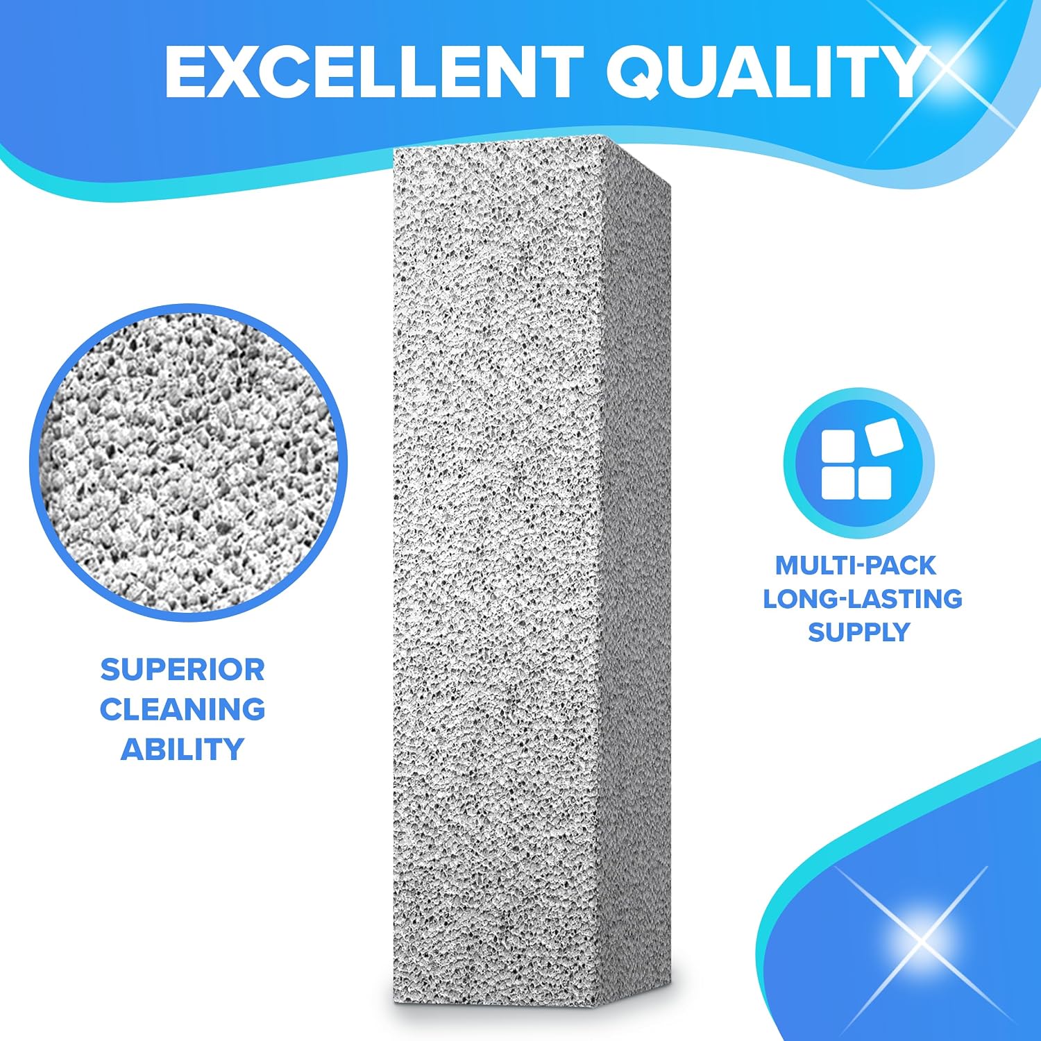 Detalle de DISIWENE Pumice Cleaning Stone with Handle — 14-Pack (No Handle) for Tough Stains