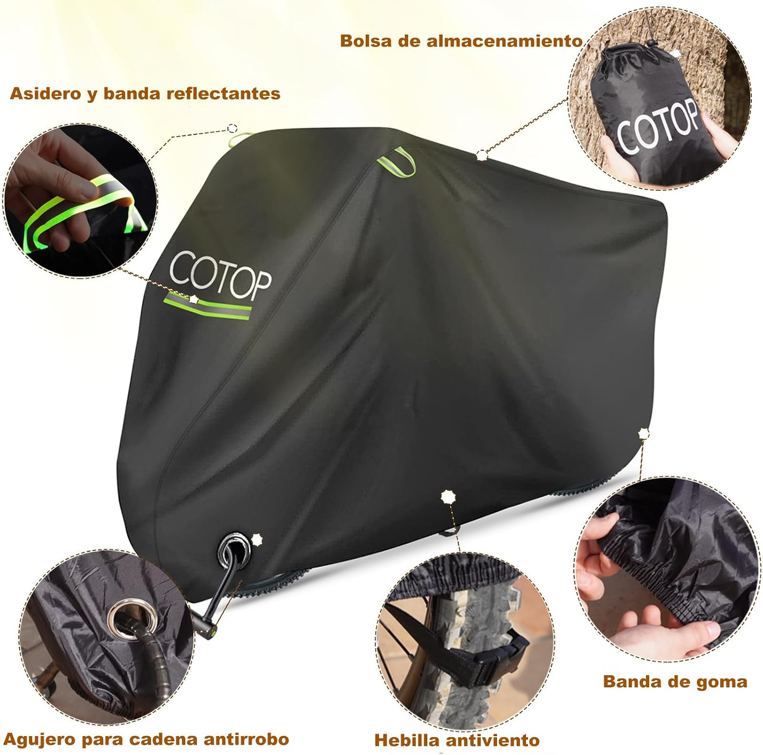 Detalle 2 de COTOP Funda para Bicicleta 200x80x110 cm impermeable