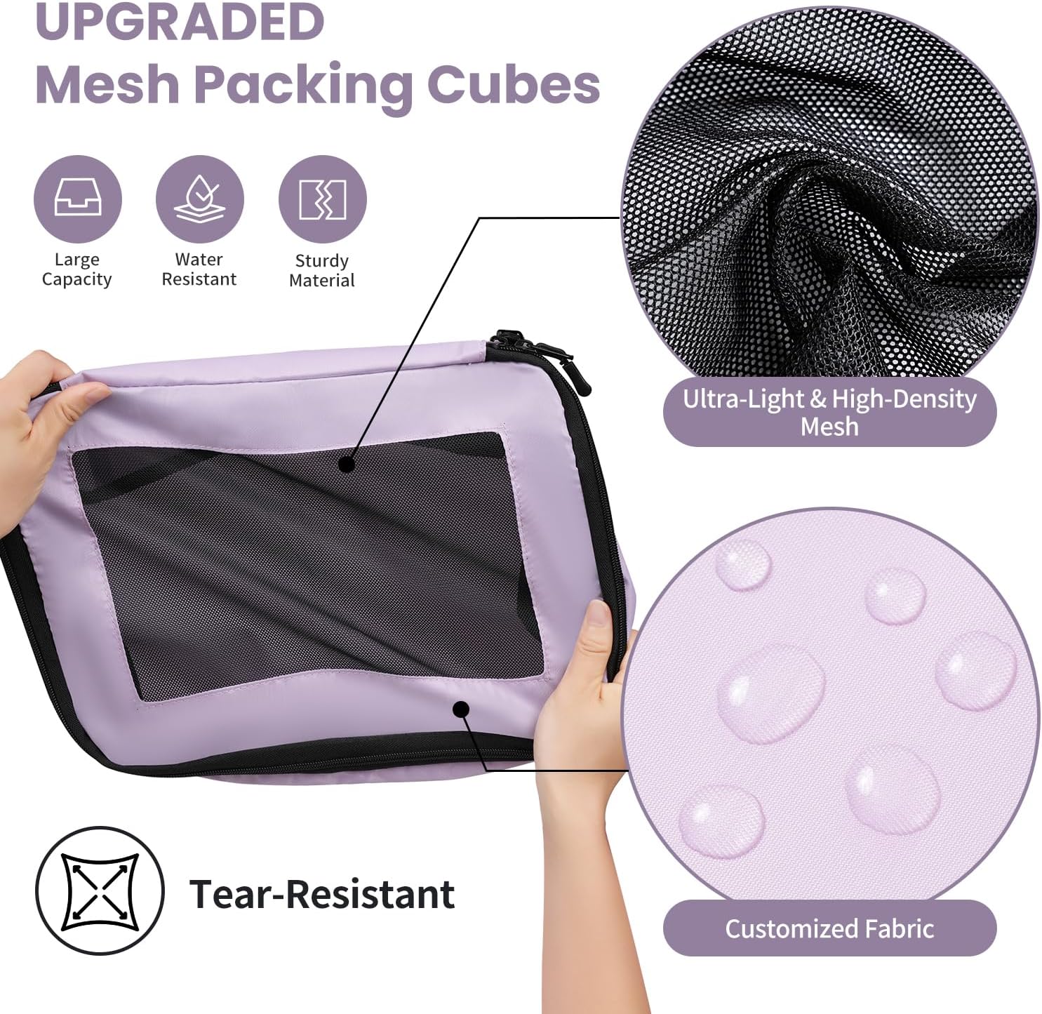 Detalle de Prezon Cubi da viaggio per valigia – set da 10 organizer leggeri in viola