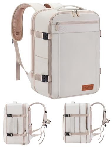Detalle de MOCOCITO Mochila de Cabina 40x30x20 cm (30L) Beige – Impermeable, Expandible y con Trolley para Viaje